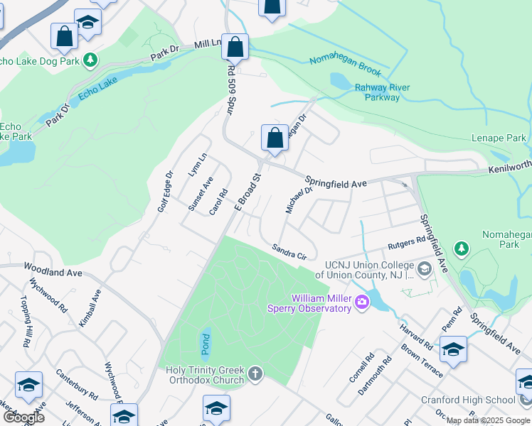 map of restaurants, bars, coffee shops, grocery stores, and more near 51b Sandra Circle in Westfield