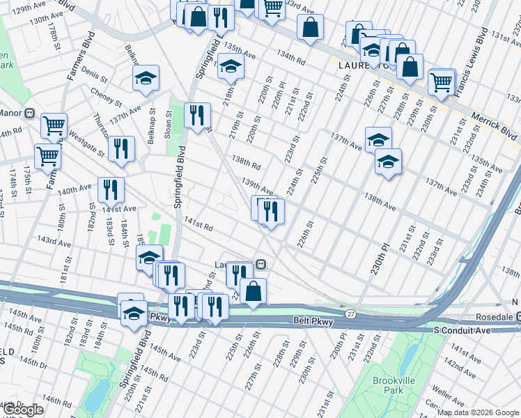 map of restaurants, bars, coffee shops, grocery stores, and more near 5 Carson Street in Queens