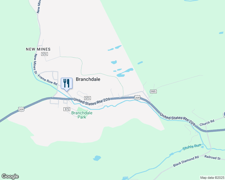 map of restaurants, bars, coffee shops, grocery stores, and more near 181 North State in Branchdale