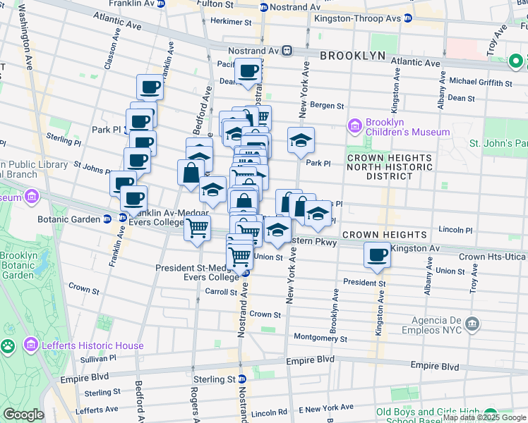 map of restaurants, bars, coffee shops, grocery stores, and more near 811 Lincoln Place in Brooklyn