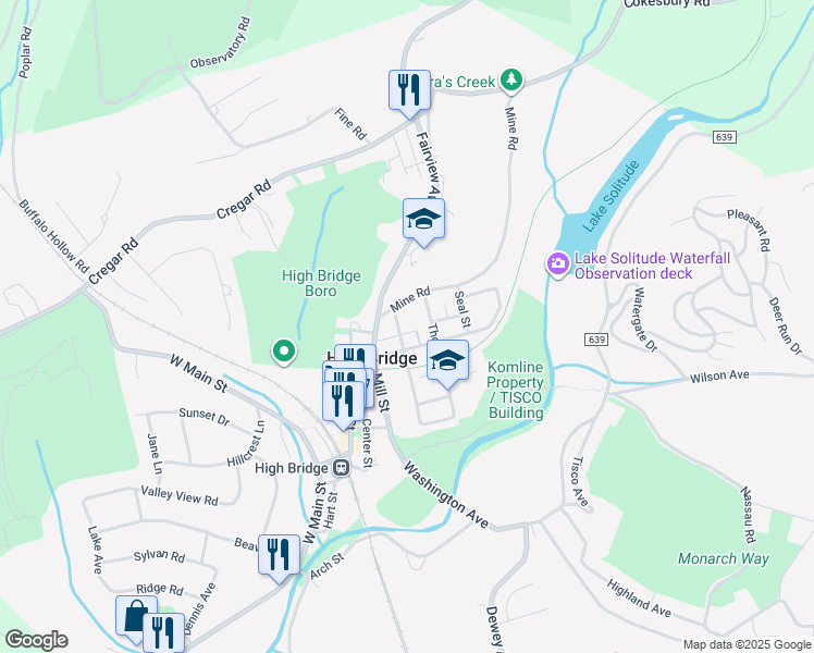 map of restaurants, bars, coffee shops, grocery stores, and more near 9 Taylor St in High Bridge