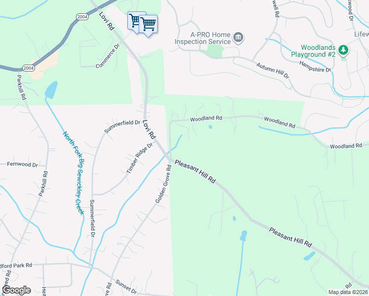 map of restaurants, bars, coffee shops, grocery stores, and more near 1125 Woodland Road in Baden