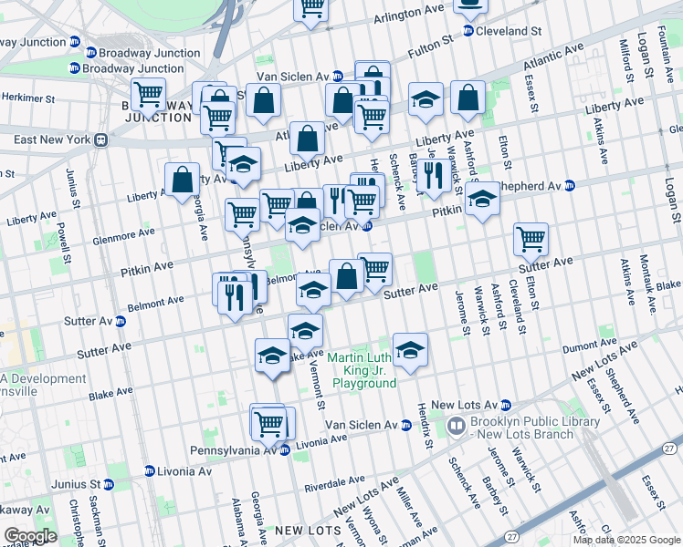 map of restaurants, bars, coffee shops, grocery stores, and more near 329 Bradford Street in Brooklyn