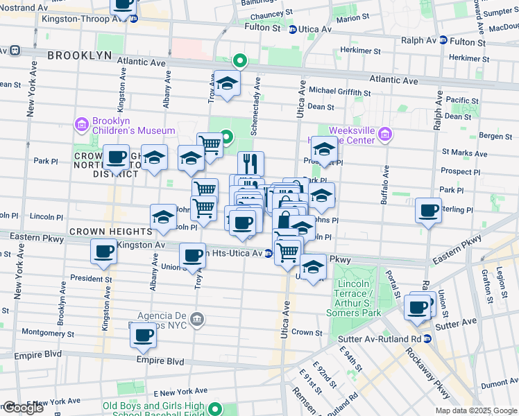 map of restaurants, bars, coffee shops, grocery stores, and more near in Brooklyn