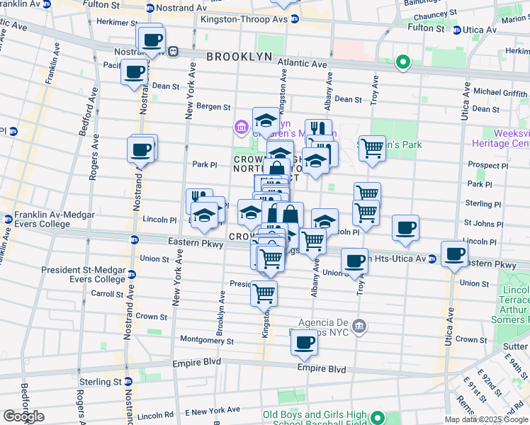 map of restaurants, bars, coffee shops, grocery stores, and more near in Brooklyn