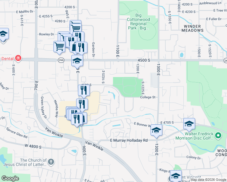 map of restaurants, bars, coffee shops, grocery stores, and more near 1080 Quail Park Drive in Salt Lake City