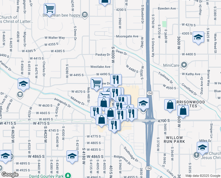 map of restaurants, bars, coffee shops, grocery stores, and more near 4560 4000 West in West Valley City