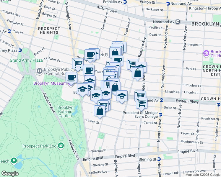 map of restaurants, bars, coffee shops, grocery stores, and more near in Brooklyn
