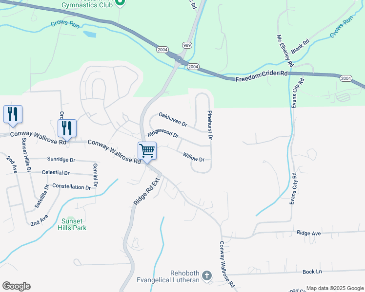 map of restaurants, bars, coffee shops, grocery stores, and more near 175 Sherwood Drive in Freedom