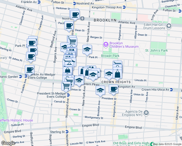 map of restaurants, bars, coffee shops, grocery stores, and more near in Brooklyn