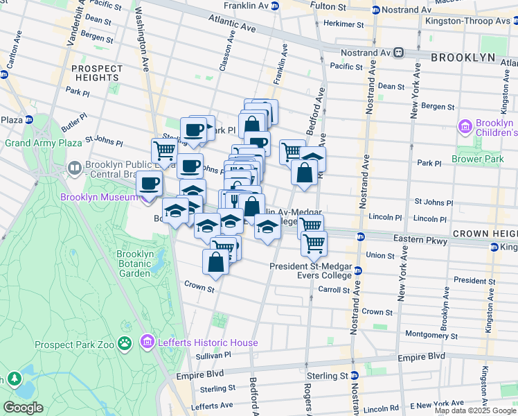 map of restaurants, bars, coffee shops, grocery stores, and more near in Brooklyn