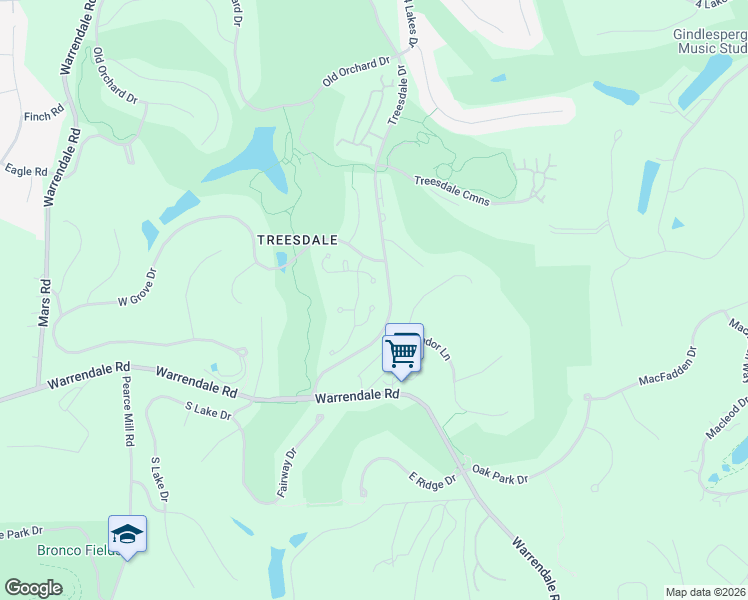 map of restaurants, bars, coffee shops, grocery stores, and more near 1315 Aviara Place in Gibsonia