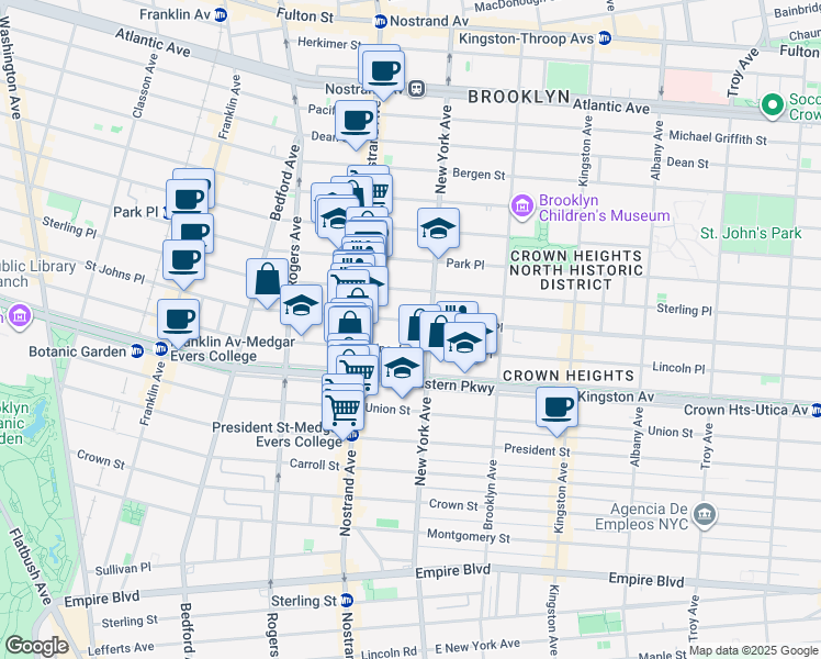 map of restaurants, bars, coffee shops, grocery stores, and more near 845 Lincoln Place in Brooklyn