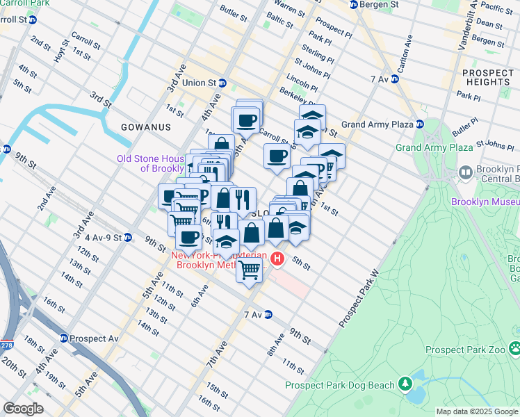 map of restaurants, bars, coffee shops, grocery stores, and more near in Brooklyn
