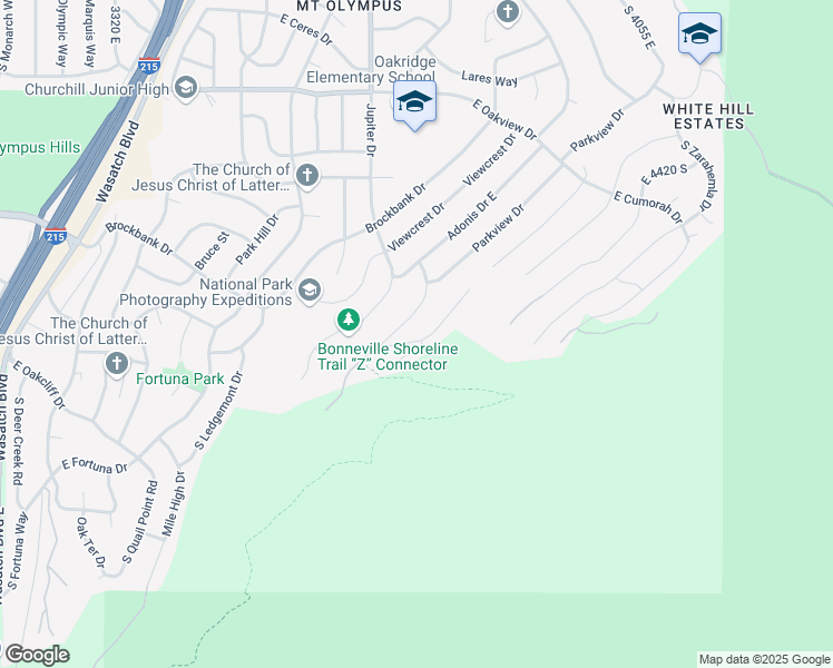 map of restaurants, bars, coffee shops, grocery stores, and more near 3809 Thousand Oaks Circle in Salt Lake City