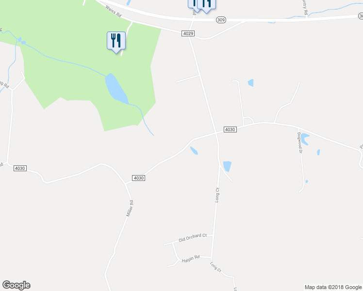 map of restaurants, bars, coffee shops, grocery stores, and more near 7009 Flint Hill Road in New Tripoli