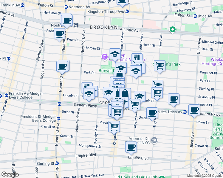 map of restaurants, bars, coffee shops, grocery stores, and more near in Brooklyn