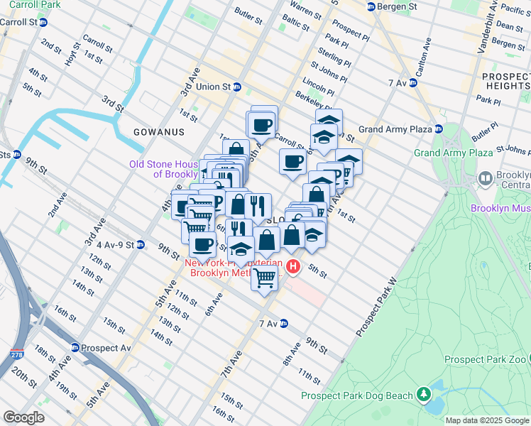 map of restaurants, bars, coffee shops, grocery stores, and more near in Brooklyn