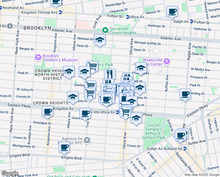map of restaurants, bars, coffee shops, grocery stores, and more near in Brooklyn