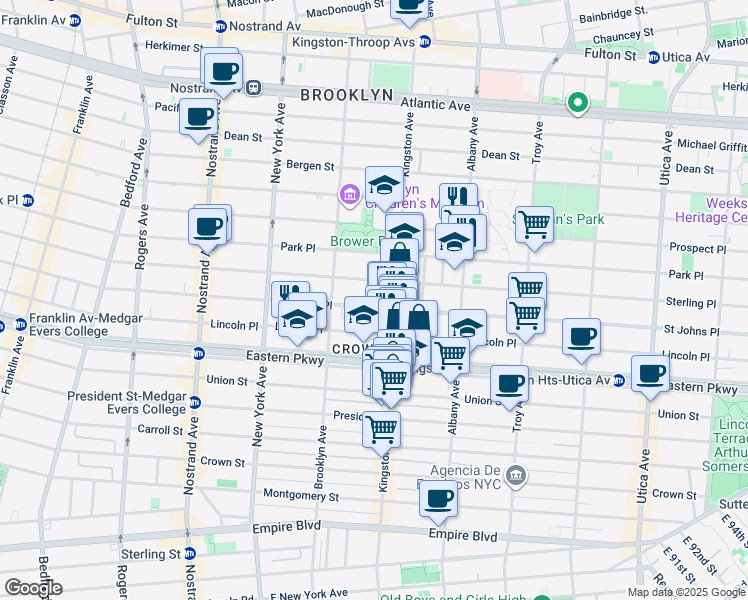 map of restaurants, bars, coffee shops, grocery stores, and more near in Brooklyn