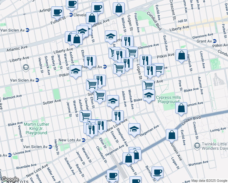 map of restaurants, bars, coffee shops, grocery stores, and more near 306 Berriman Street in Brooklyn