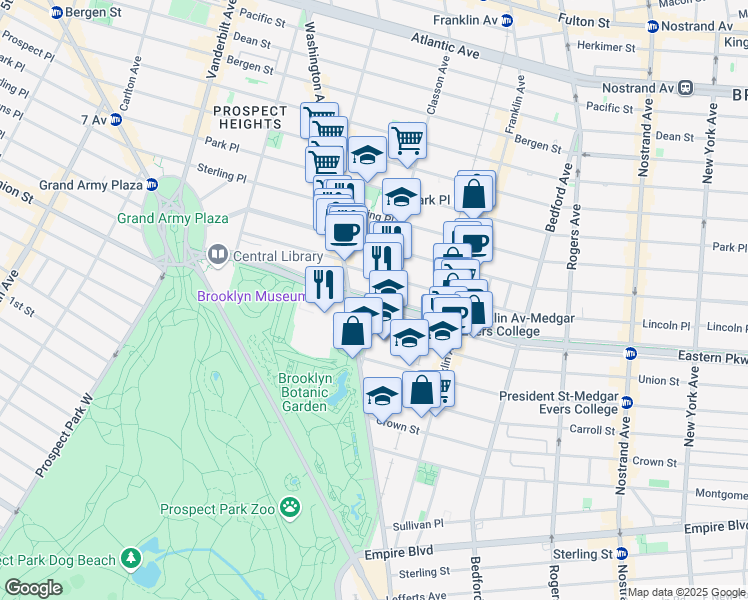 map of restaurants, bars, coffee shops, grocery stores, and more near in Brooklyn