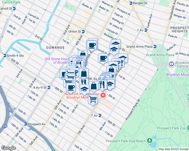 map of restaurants, bars, coffee shops, grocery stores, and more near in Brooklyn