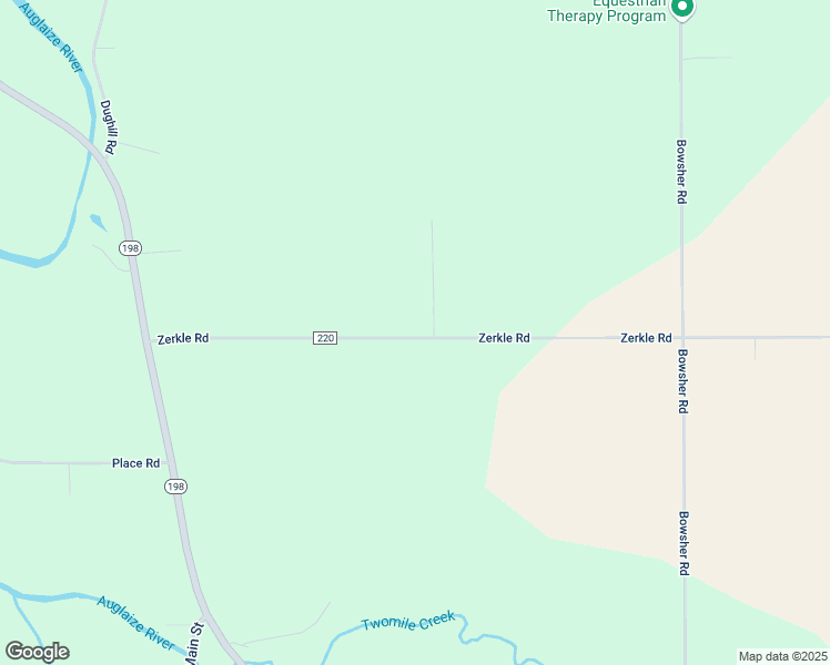 map of restaurants, bars, coffee shops, grocery stores, and more near 10352-10534 Township Highway 220 in Lima