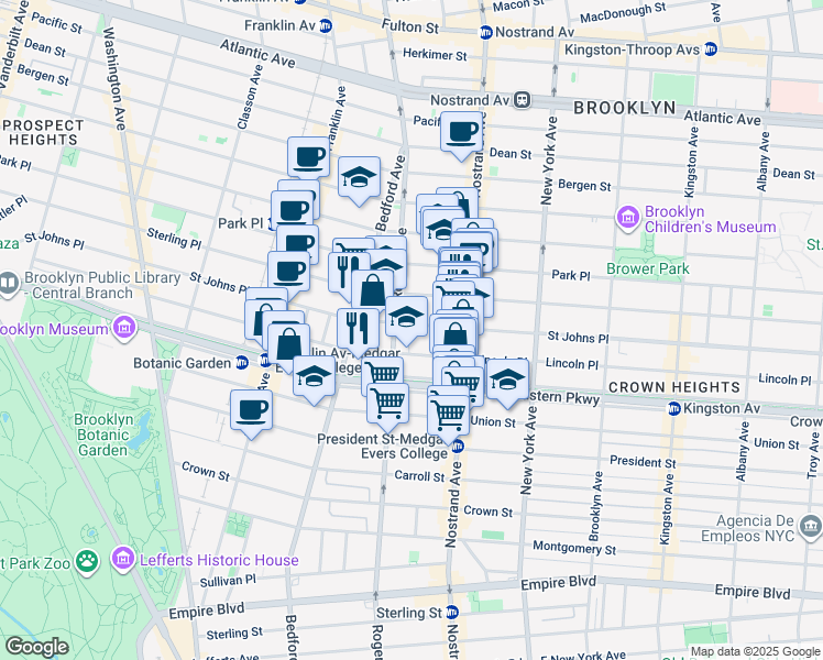 map of restaurants, bars, coffee shops, grocery stores, and more near in Brooklyn