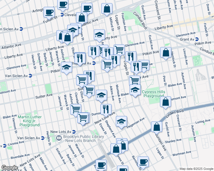 map of restaurants, bars, coffee shops, grocery stores, and more near 306 Berriman Street in Brooklyn