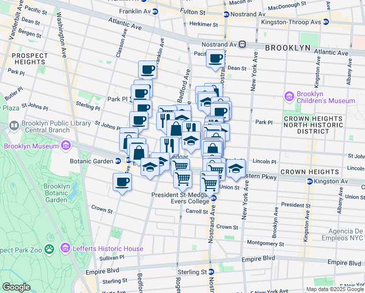 map of restaurants, bars, coffee shops, grocery stores, and more near in Brooklyn