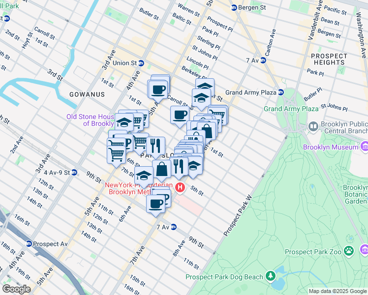 map of restaurants, bars, coffee shops, grocery stores, and more near 468 2nd Street in Brooklyn