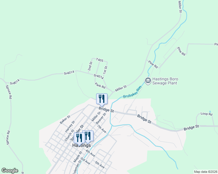 map of restaurants, bars, coffee shops, grocery stores, and more near 267-299 Spring Rd in Hastings