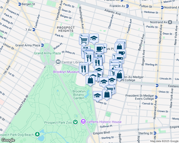 map of restaurants, bars, coffee shops, grocery stores, and more near in Brooklyn