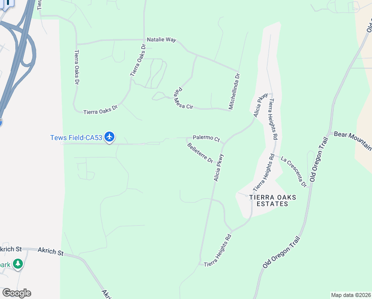 map of restaurants, bars, coffee shops, grocery stores, and more near 19451 Belleterre Drive in Redding