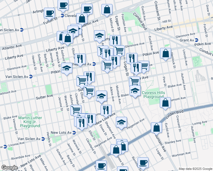map of restaurants, bars, coffee shops, grocery stores, and more near 306 Berriman Street in Brooklyn