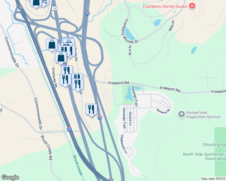 map of restaurants, bars, coffee shops, grocery stores, and more near 2006 Hemlock Lane in Mars