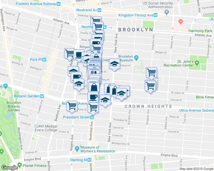 map of restaurants, bars, coffee shops, grocery stores, and more near 911 Sterling Place in Brooklyn