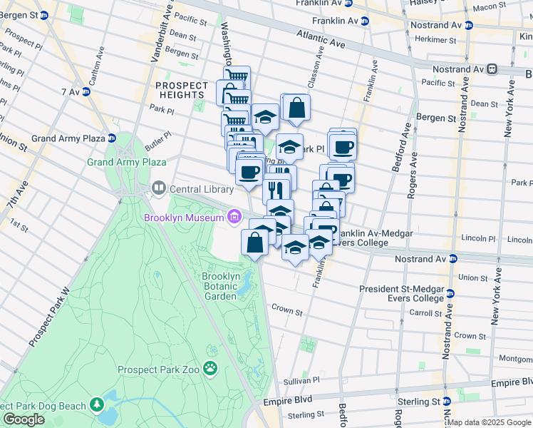 map of restaurants, bars, coffee shops, grocery stores, and more near 429 Lincoln Place in Brooklyn