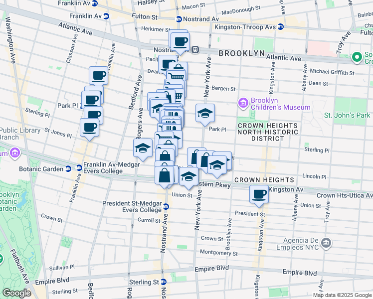 map of restaurants, bars, coffee shops, grocery stores, and more near 911 Sterling Place in Brooklyn