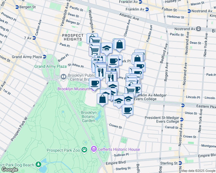 map of restaurants, bars, coffee shops, grocery stores, and more near 429 Lincoln Place in Brooklyn