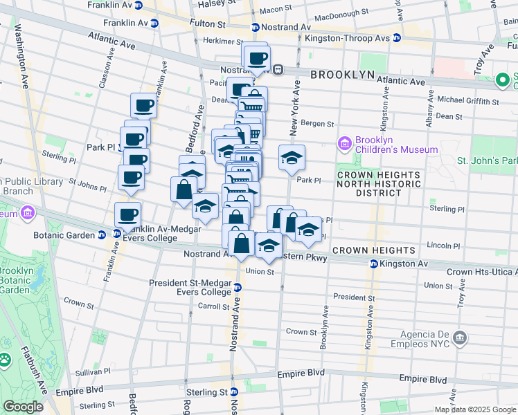 map of restaurants, bars, coffee shops, grocery stores, and more near 856 Sterling Place in Brooklyn