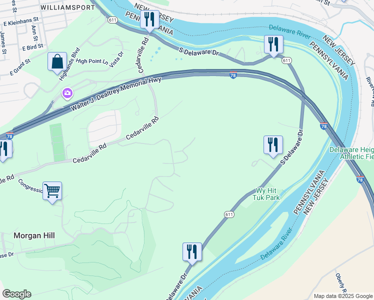 map of restaurants, bars, coffee shops, grocery stores, and more near 920 East Homestead Lane in Easton
