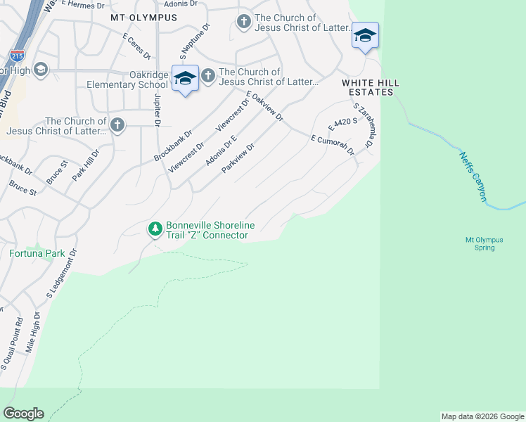 map of restaurants, bars, coffee shops, grocery stores, and more near 4528 Abinadi Road in Salt Lake City