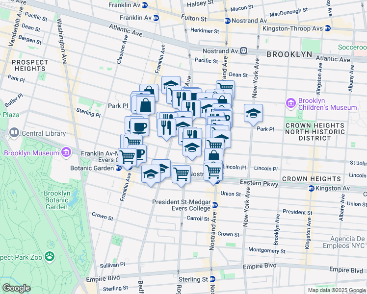 map of restaurants, bars, coffee shops, grocery stores, and more near in Brooklyn