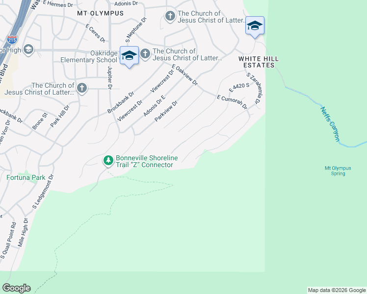 map of restaurants, bars, coffee shops, grocery stores, and more near 4528 Abinadi Road in Salt Lake City