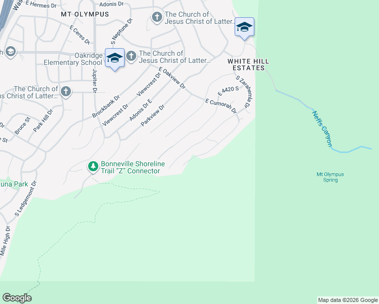 map of restaurants, bars, coffee shops, grocery stores, and more near 4517 Abinadi Road in Salt Lake City