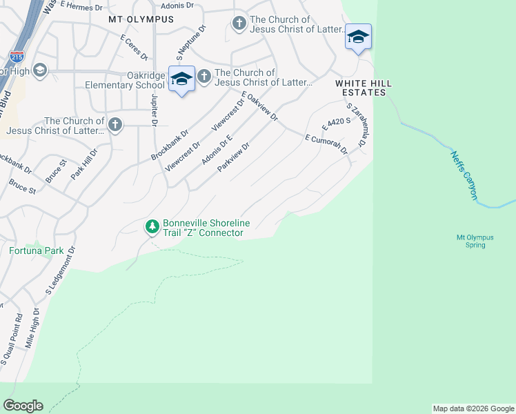 map of restaurants, bars, coffee shops, grocery stores, and more near 4528 Abinadi Road in Salt Lake City