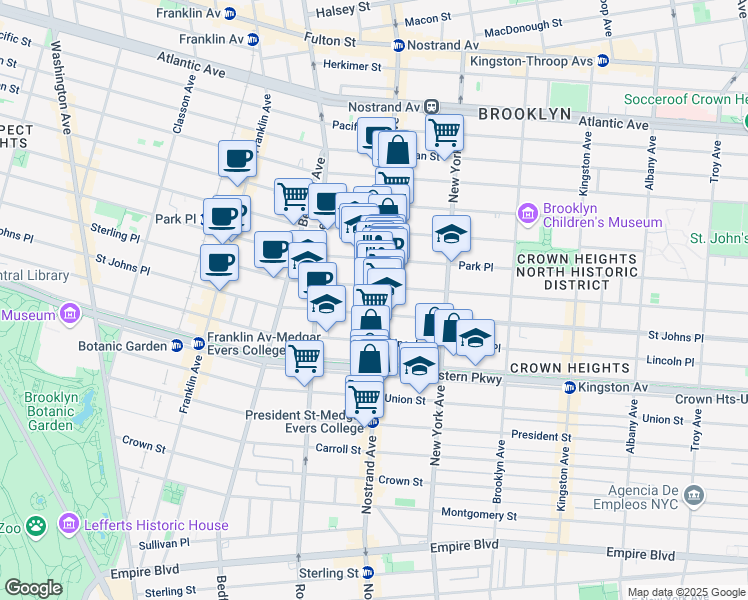 map of restaurants, bars, coffee shops, grocery stores, and more near 856 Sterling Place in Brooklyn