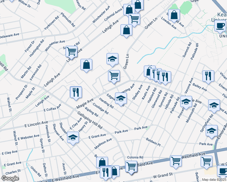 map of restaurants, bars, coffee shops, grocery stores, and more near 1174-1180 Magie Avenue in Elizabeth